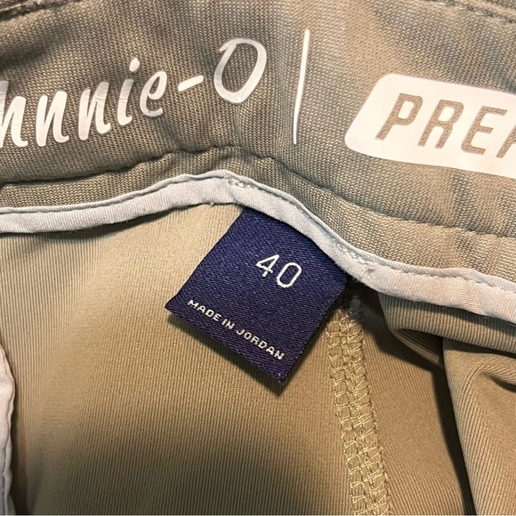Johnnie O Shorts Mens 40 Beige Chino Prep Formance Polyester Golf Pockets Khaki - Picture 4 of 14